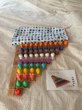 Lovevery Montessori Math Bars Number Tiles Counters Toy Complete